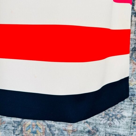 Vince Camuto Jewel Neck Sheath Dress Size 8 Multicolor Striped Sleeveless MIni - Picture 5 of 11